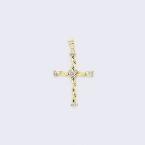 14K Twisted Cross with Cubic Zirconia 14K Twisted Cross with Cubic Zirconia