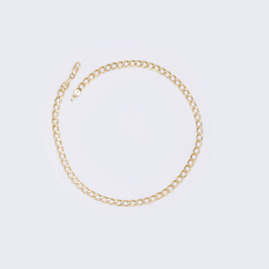 14K Yellow Gold Cuban Link Chain Ankle Bracelet 10 3/4" 4mm Thickness 14K Yellow Gold Cuban Link Chain Ankle Bracelet 10 3/4" 4mm Thickness