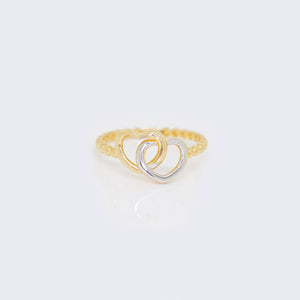 14K 2-Tones Hearts Ring 14K 2-Tones Hearts Ring
