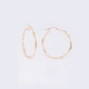 14K Round Wavy Hoops 26mm 14K Round Wavy Hoops 26mm