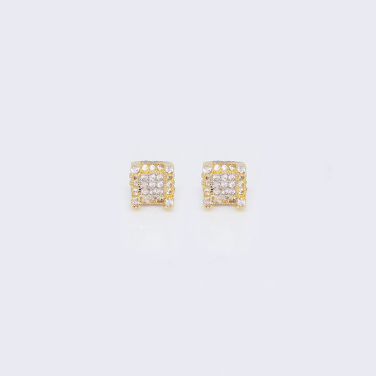 14K Princess Cut Cubic Zirconia Earrings