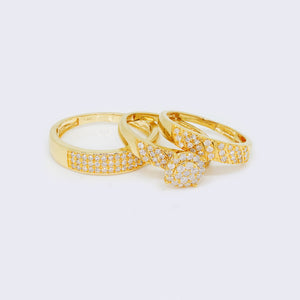 14K 1.03CT Diamond Engagement Wedding Ring Trio Set 14K 1.03CT Diamond Engagement Wedding Ring Trio Set