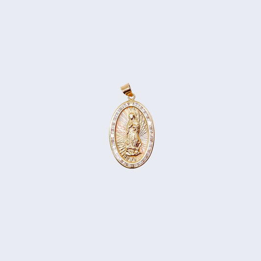 14K Gold Virgen de Guadalupe Pendant Charm