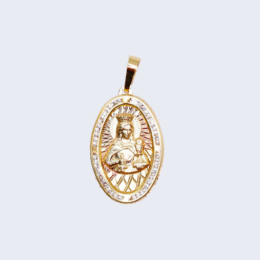14K Gold Saint Barbara Pendant Charm
