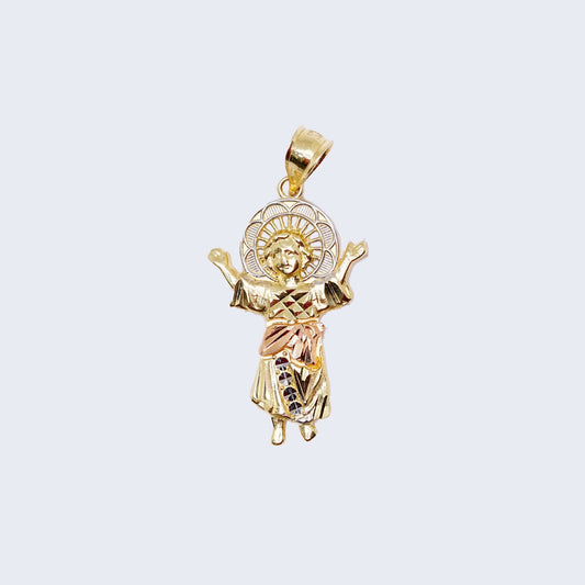 14K Gold Devine Child Divino Niño Pendant Charm