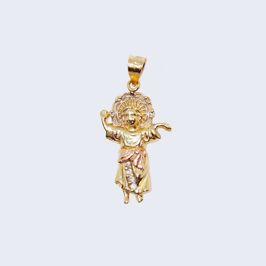 14K Gold Devine Child Divino Niño Pendant Charm