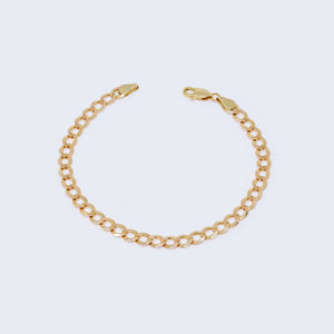 14K Yellow Gold Hollow Pave Cuban Curb Bracelet 14K Yellow Gold Hollow Pave Cuban Curb Bracelet