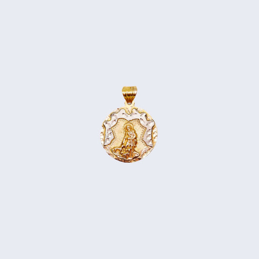 14K Gold Saint Lazarus Charm Pendant