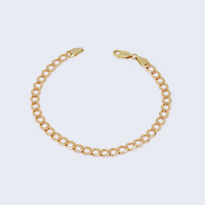 14K Yellow Gold Hollow Pave Cuban Curb Bracelet 14K Yellow Gold Hollow Pave Cuban Curb Bracelet