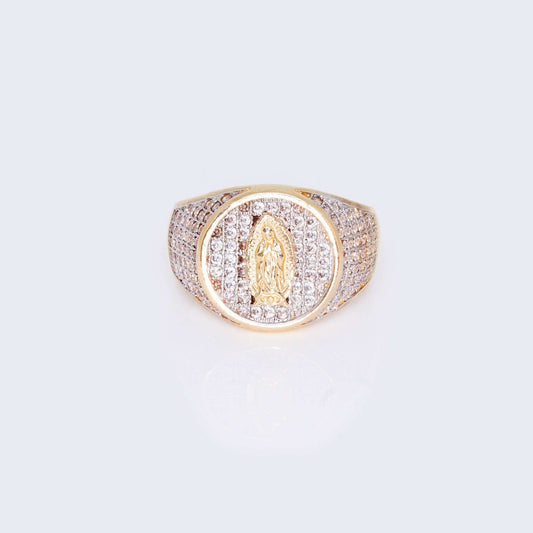 14K VIRGEN WITH WHITE Cubic Zirconia