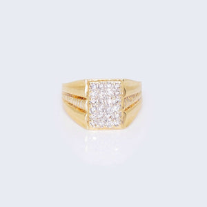 14K WHITE Cubic Zirconia STONES YELLOW GOLD 14K WHITE Cubic Zirconia STONES YELLOW GOLD