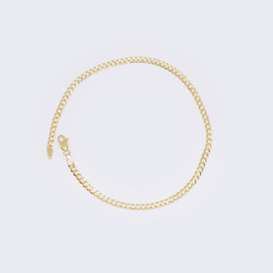 14K Yellow Gold Cuban Link Chain Ankle Bracelet 10 1/4" 3.5mm Thickness 14K Yellow Gold Cuban Link Chain Ankle Bracelet 10 1/4" 3.5mm Thickness