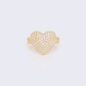 14K Full Heart Cubic Zirconia Pave Ring 14K Full Heart Cubic Zirconia Pave Ring