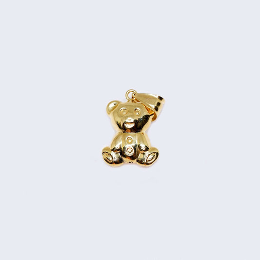 14K Gold Teddy Bear Pendant Charm