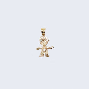 14K Gold Smily Boy with cap Pendant Charm 14K Gold Smily Boy with cap Pendant Charm