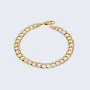 14K Yellow Gold Hollow Pave Cuban Curb Bracelet 9 1/4'' 9 mm 14K Yellow Gold Hollow Pave Cuban Curb Bracelet 9 1/4'' 9 mm