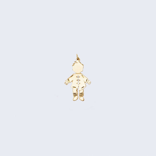 14K Gold Little boy without face Pendant Charm