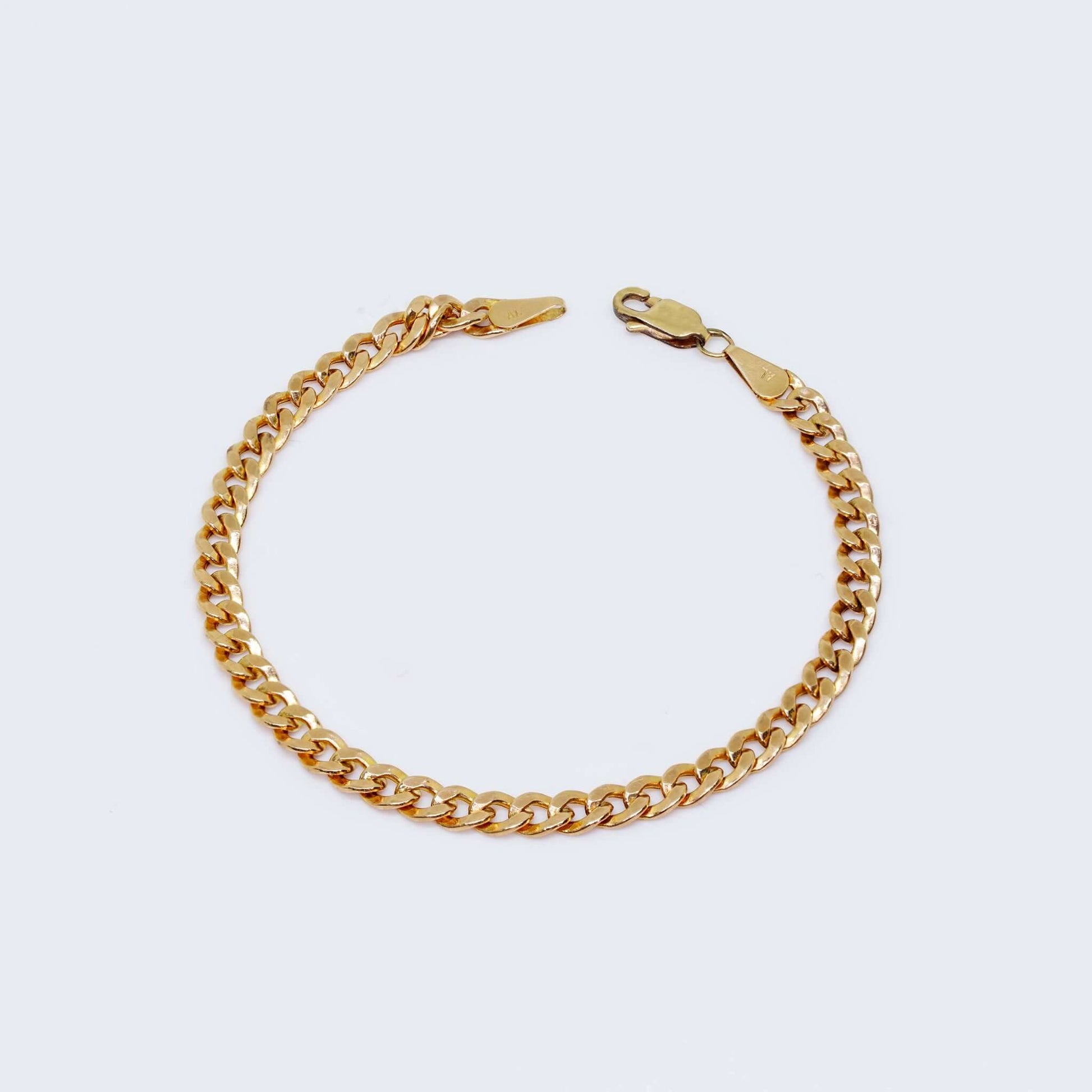 10K Gold Hollow Cuban 8 1/4¨ Long 5 mm Thick Bracelet