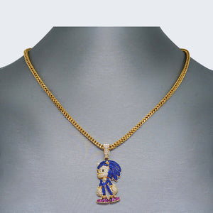 14K Gold Sonic with Cubic Zirconia Stones Necklace Set 14K Gold Sonic with Cubic Zirconia Stones Necklace Set