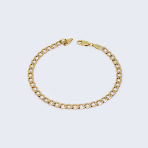 10K Yellow Gold Hollow Pave Cuban Curb Bracelet 10K Yellow Gold Hollow Pave Cuban Curb Bracelet