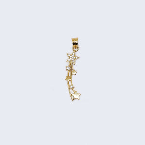 14K Gold Shooting Stars with Cubic Zirconia Stones Pendant Charm 14K Gold Shooting Stars with Cubic Zirconia Stones Pendant Charm