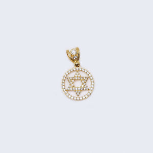 14K Gold David's Star with Cubic Zirconia Stones Pendant Charm 14K Gold David's Star with Cubic Zirconia Stones Pendant Charm