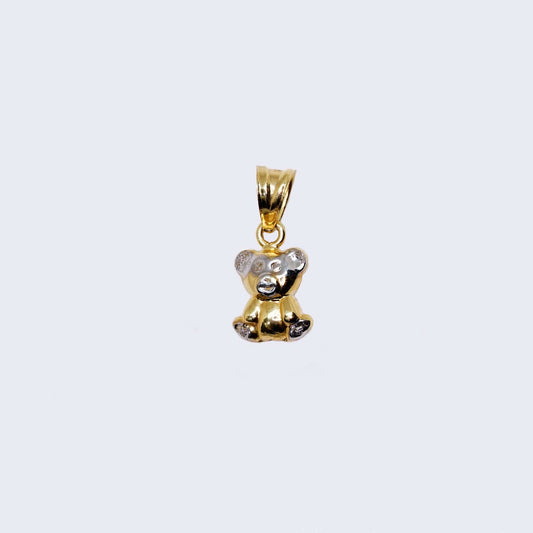 14K Gold Teddy Bear Pendant Charm