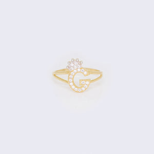 14K Ladies' Crown Initial Letter Ring "G" 14K Ladies' Crown Initial Letter Ring "G"
