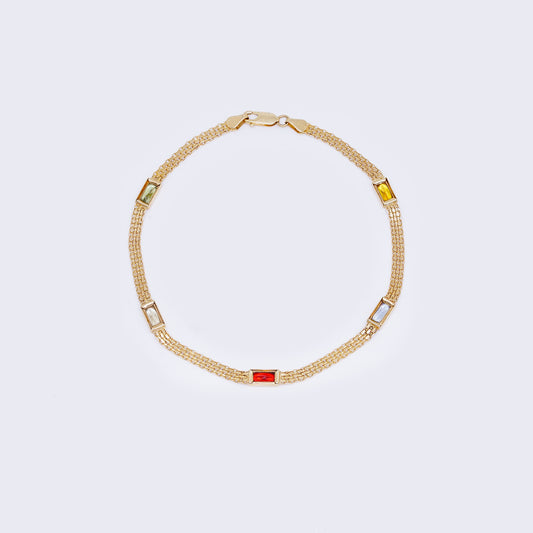 14K Bismark-Link Ankle Bracelet
