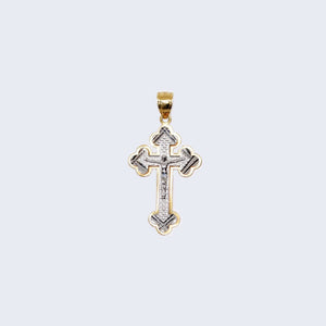 14K Two Tones Gold Cross with White Gold Jesus Pendant Charm 14K Two Tones Gold Cross with White Gold Jesus Pendant Charm