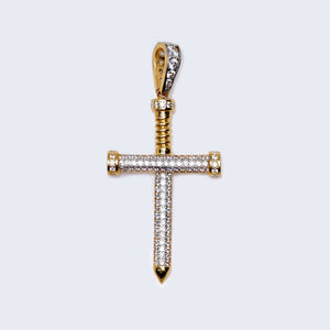 14K Gold Screws Cross Pendant Charm 14K Gold Screws Cross Pendant Charm
