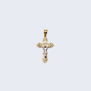 14K Gold Vintage Cross with Jesus Pendant Charm 14K Gold Vintage Cross with Jesus Pendant Charm