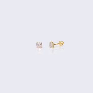14K Gold Square Design 0.06 CTW Diamond Earrings 14K Gold Square Design 0.06 CTW Diamond Earrings