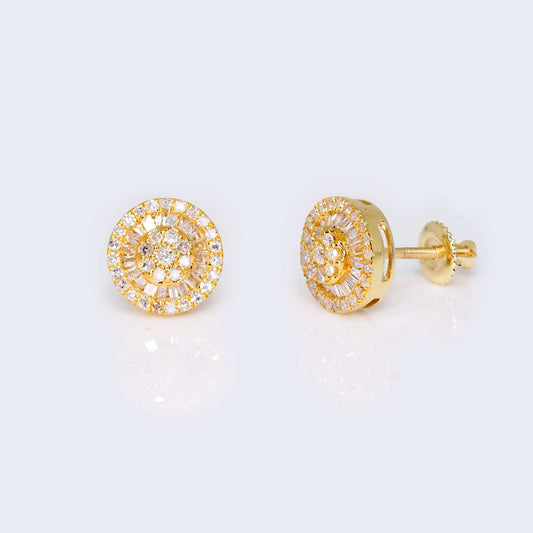 14K Gold Round Design 0.50 CTW Diamond Earrings