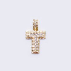 14K Cubic Zirconia "T" Initial Gold 3D Look Charm 14K Cubic Zirconia "T" Initial Gold 3D Look Charm