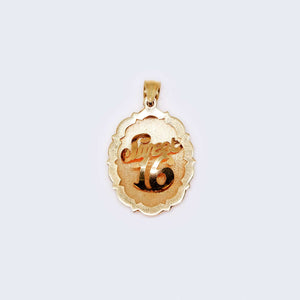 14K Gold Sweet 16 Pendant Charm 14K Gold Sweet 16 Pendant Charm
