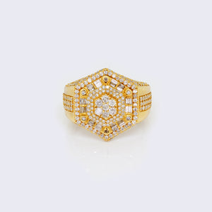 14K 2.1ct Diamond Multi layered Hexagon Ring 14K 2.1ct Diamond Multi layered Hexagon Ring
