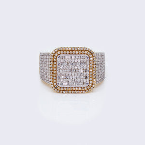 10K 1.14ct Diamond 3D Square Cluster Ring 10K 1.14ct Diamond 3D Square Cluster Ring