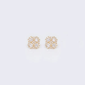 14K Cubic Zirconia Pave Clover Earrings 14K Cubic Zirconia Pave Clover Earrings