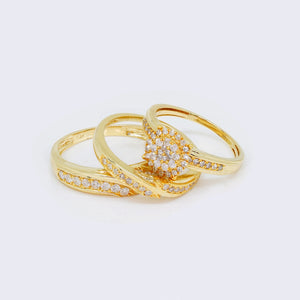 14K 0.99CT Diamond Trio Bridal Set 14K 0.99CT Diamond Trio Bridal Set