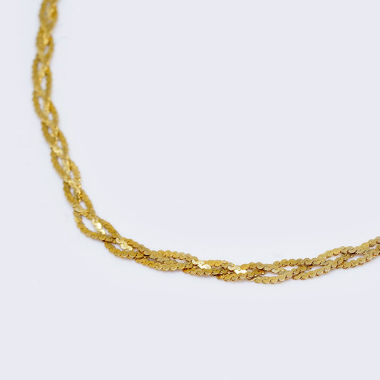 14K Diamond Cut Bar Chain Chocker