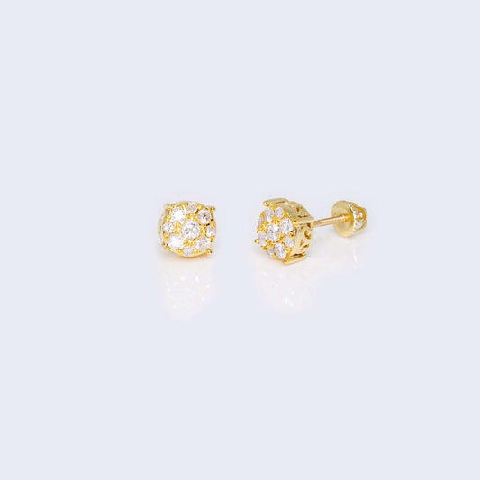 14K Gold Round Design 0.50 CTW Diamond Earrings