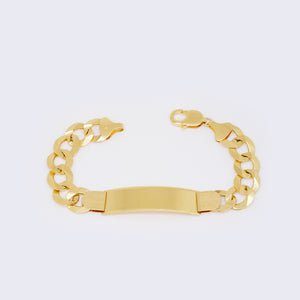 14K Gold Cuban Curb Link ID Bracelet 13mm 8 1/2" 14K Gold Cuban Curb Link ID Bracelet 13mm 8 1/2"