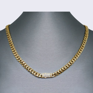 14K Miami Cuban link chain with Cubic Zirconia 14K Miami Cuban link chain with Cubic Zirconia