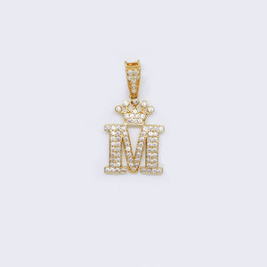 14K Crown Cubic Zirconia Charm Letter "M" 14K Crown Cubic Zirconia Charm Letter "M"
