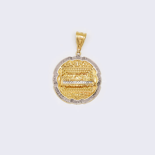 14K Two-Tone Gold Last Supper Medallion Pendant