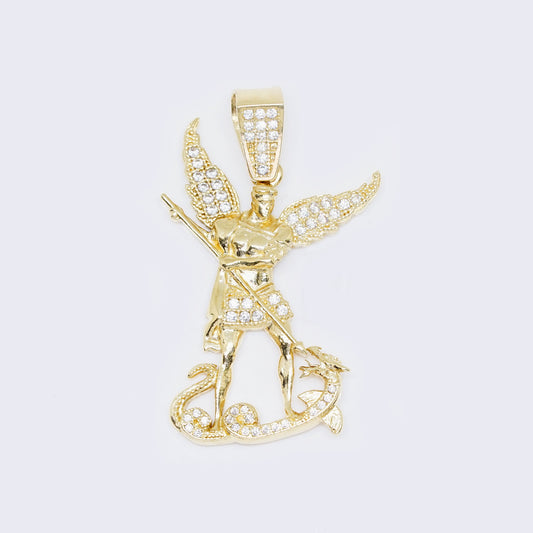 14K Angel Saint Michael Pendant charm