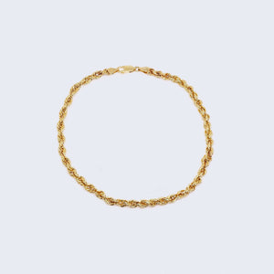 14K Gold Rope Style Link Ankle Bracelet 14K Gold Rope Style Link Ankle Bracelet