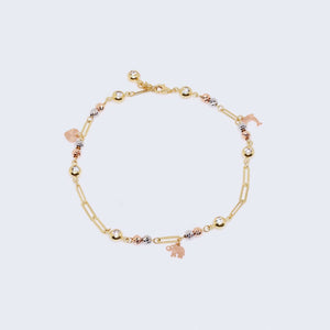 14K Heart, Elephant and Dolphin Charm Adjustable Ankle Bracelet 14K Heart, Elephant and Dolphin Charm Adjustable Ankle Bracelet