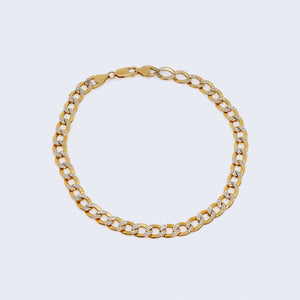 14K Two Tones Gold Curb Style Ankle Bracelet 14K Two Tones Gold Curb Style Ankle Bracelet